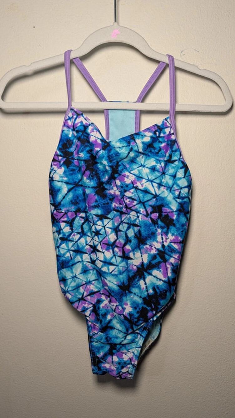 Speedo Blue and Purple Racerback One-Piece Swimsuit Girls Size XS